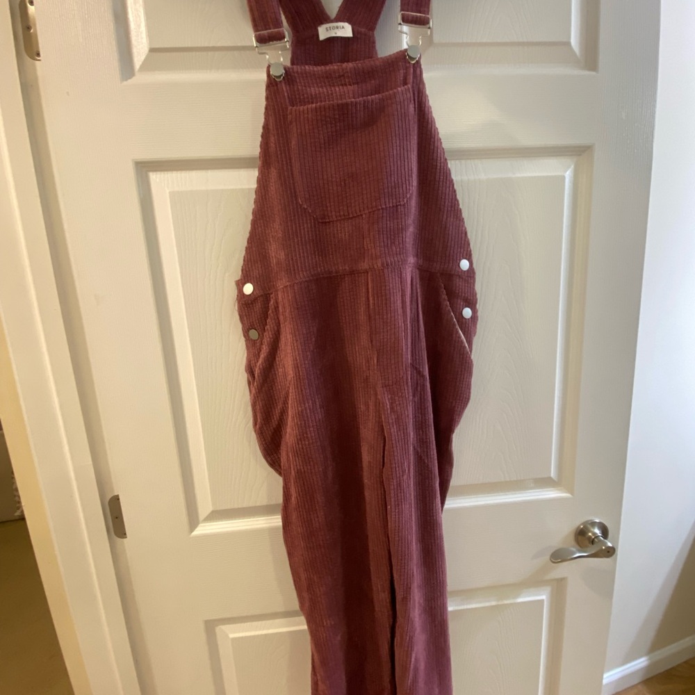 Dark pink overalls